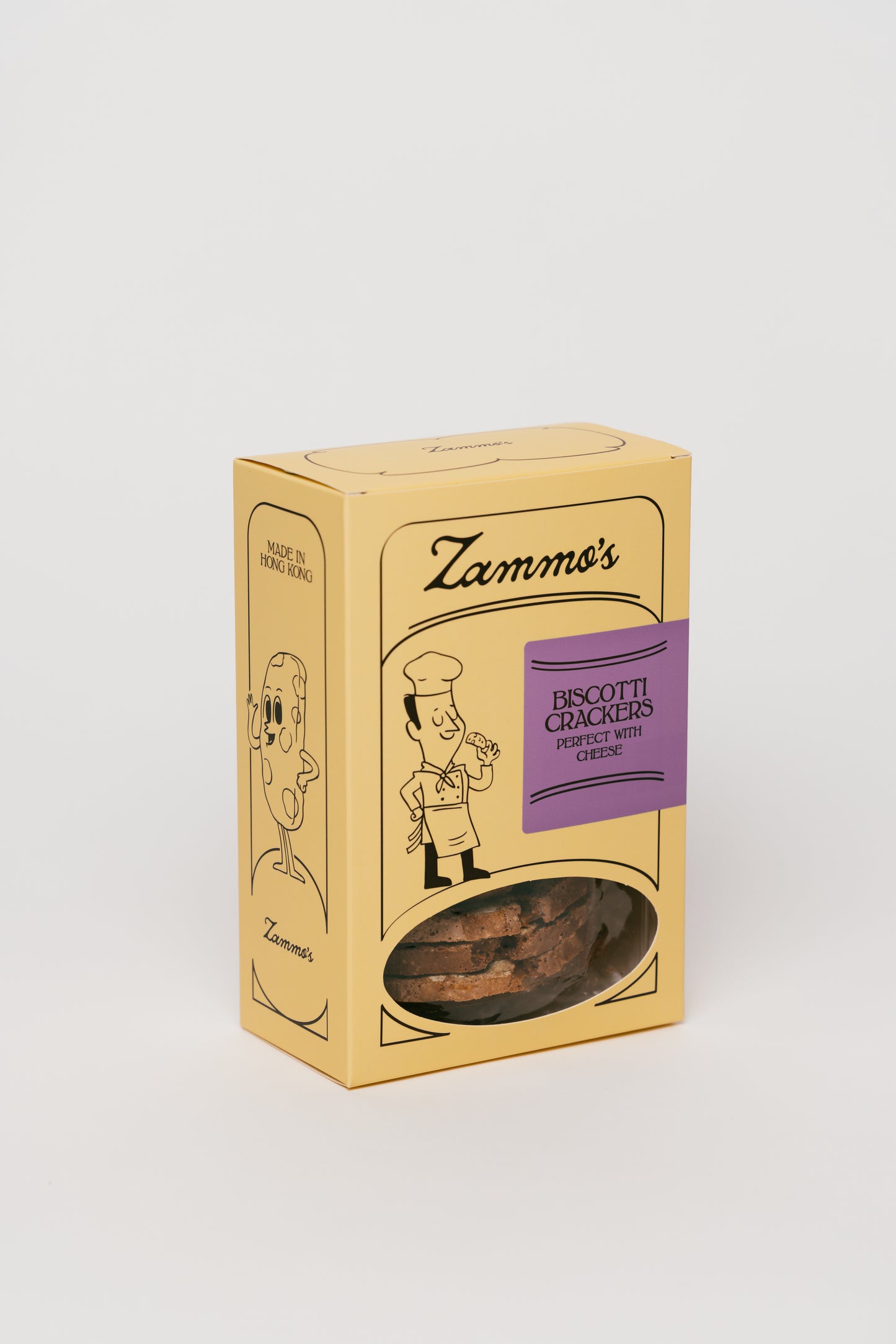 Biscotti crackers for cheese pairing – Zammo’s Hong Kong. Light savoury cheese-board crackers handcrafted in Hong Kong