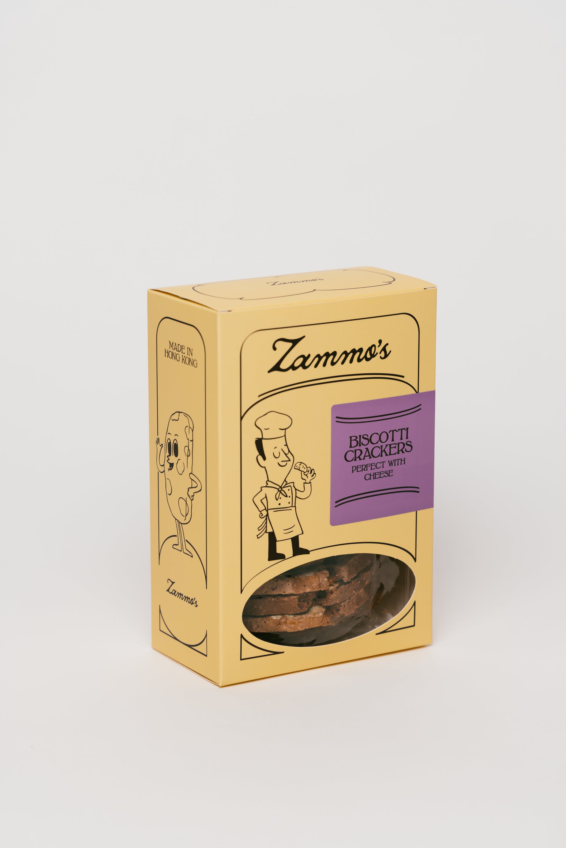 Biscotti crackers for cheese pairing – Zammo’s Hong Kong. Light savoury cheese-board crackers handcrafted in Hong Kong
